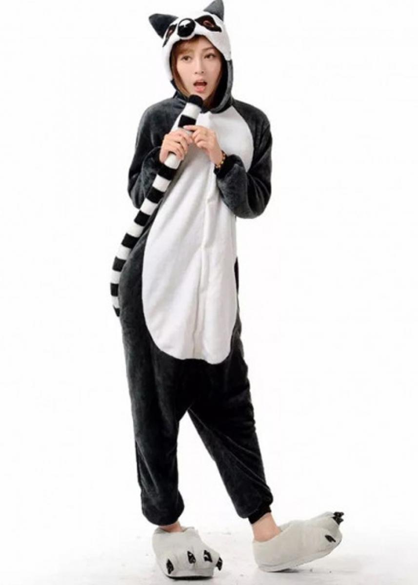 Японский мягкий костюм зверя. Кигуруми лемур. Костюм пижама детский кигуруми звери. Кигуруми для взрослых лемур. Костюм кигуруми лемур.